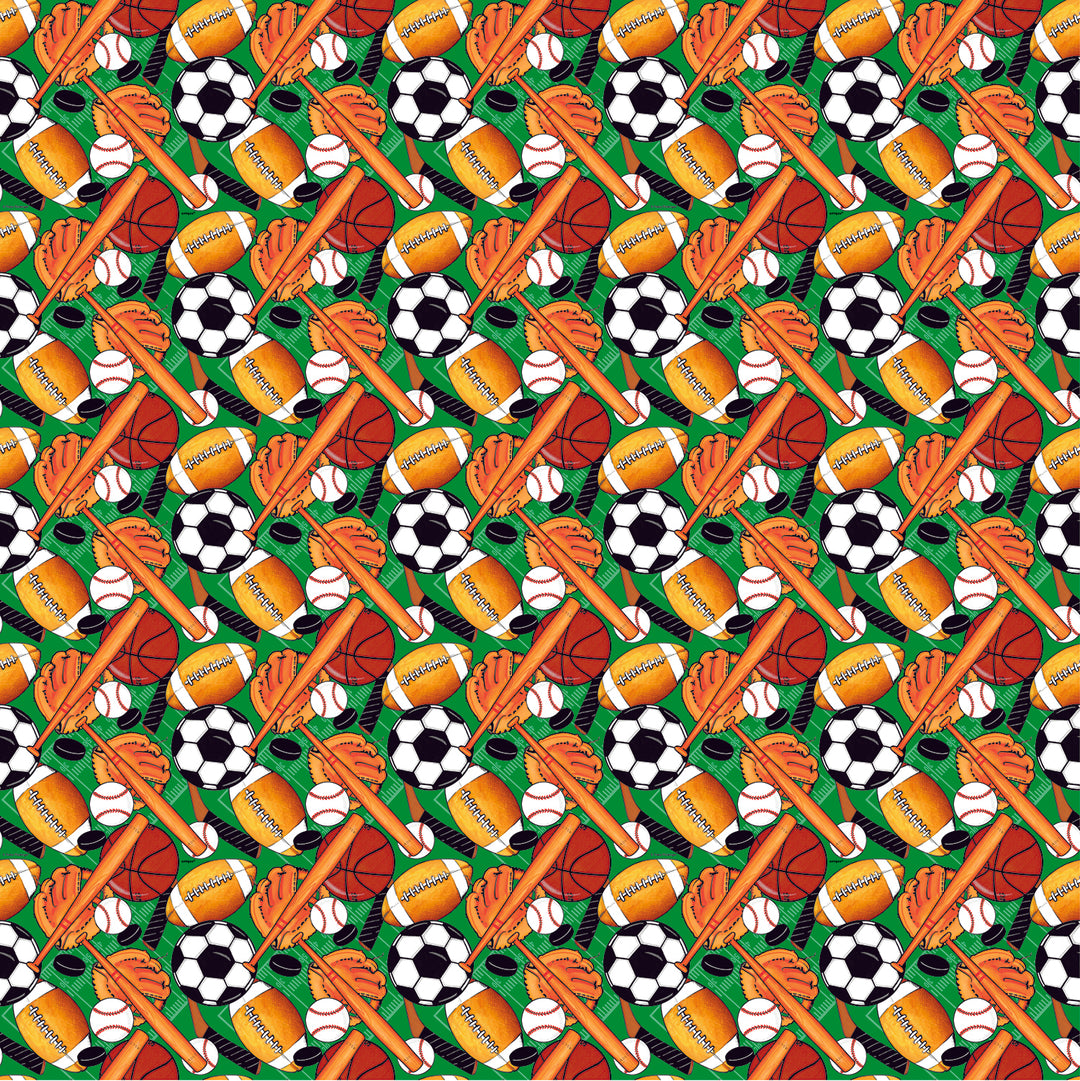 Sports Gift Wrap (baseball, soccer, basketball, hockey, football)