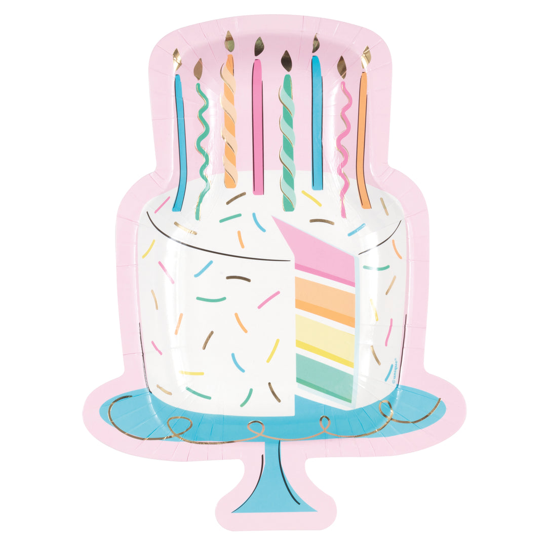 Rainbow Birthday Sweets Cake-Shaped Plates