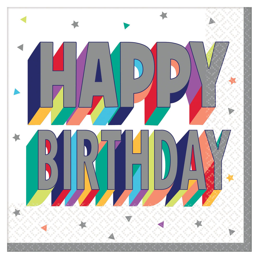 Retro Happy Birthday Napkins