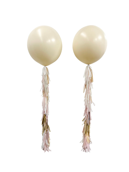 36" balloon with hand made tassle tail