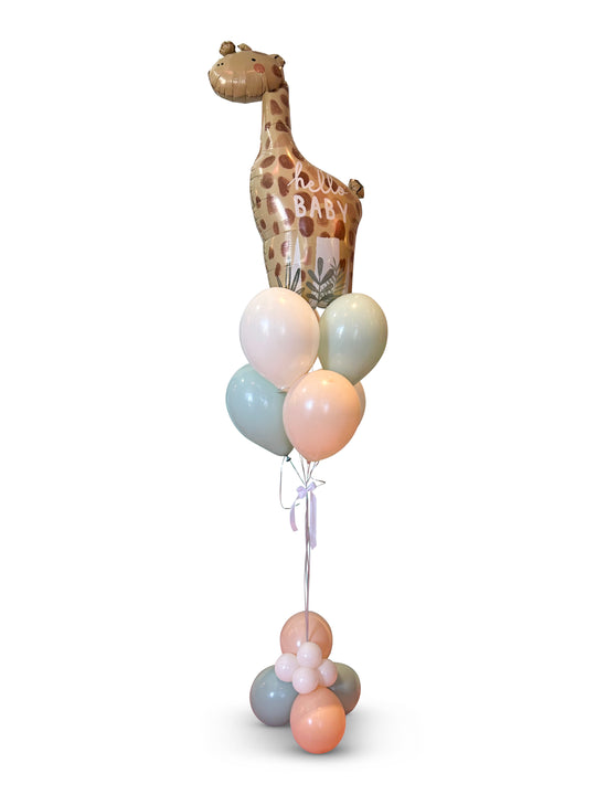HELLO BABY GIRAFFE BALLOON BOUQUET