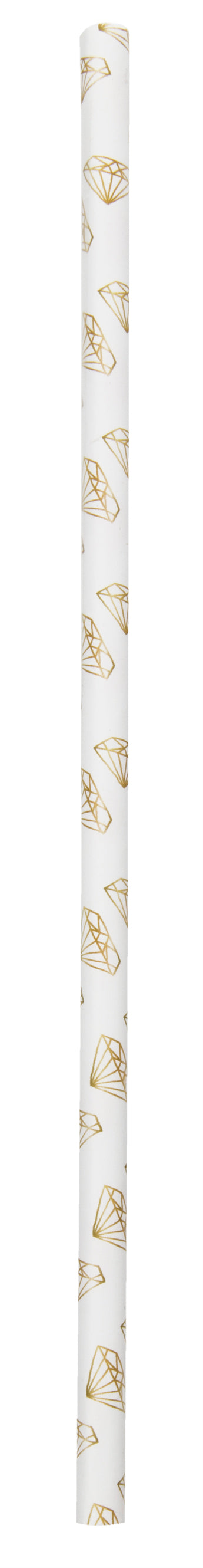 Gold Diamond Paper Straws 10ct