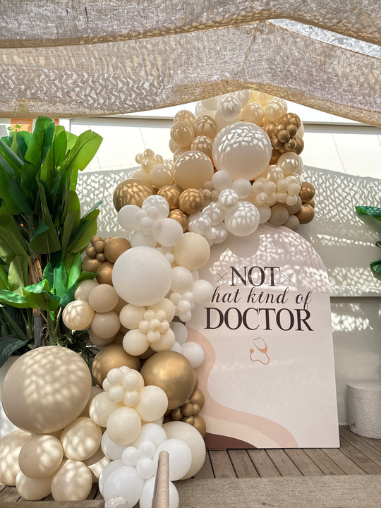 Custom wall backdrop with garland