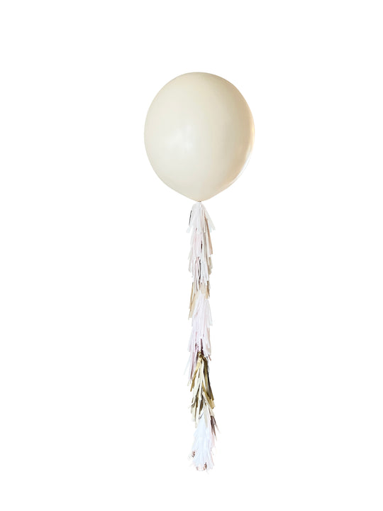 36" balloon with hand made tassle tail