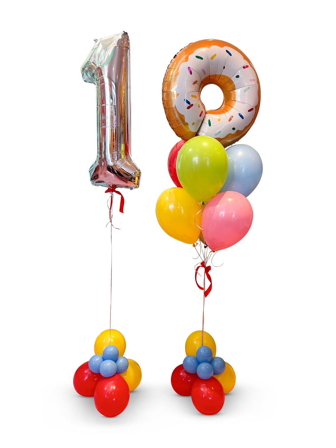 Sweet tooth Birthday Balloon package Donut and number with bubble weights