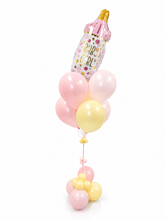 Baby girl bottle balloon bouquet