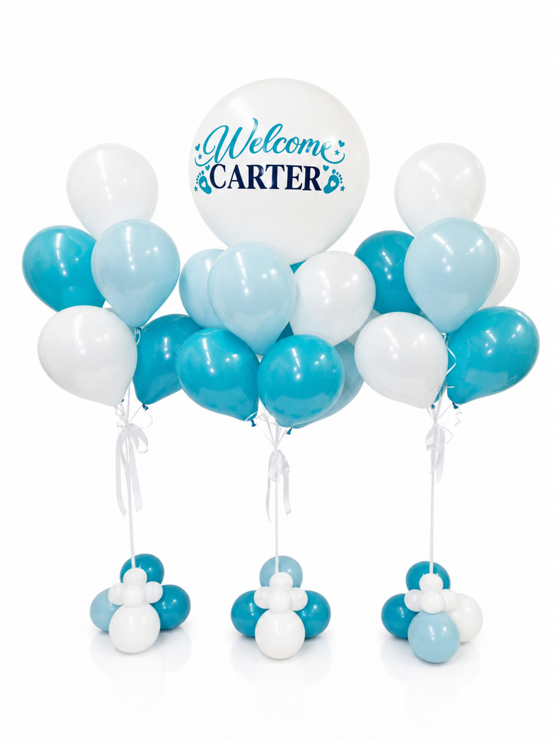 Baby Shower Custom message 3ft with x2 7 balloon bouquets