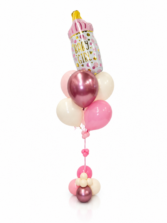 Baby girl bottle balloon bouquet