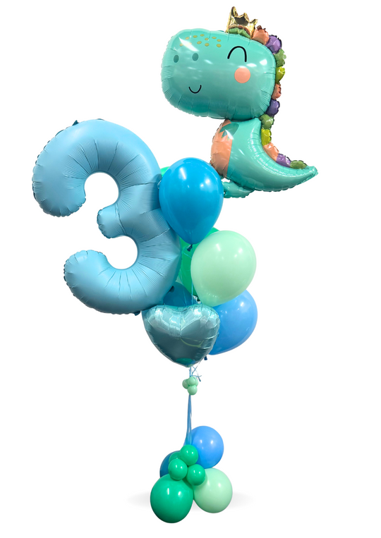 Baby saurus Dino Balloon Bouquet with number