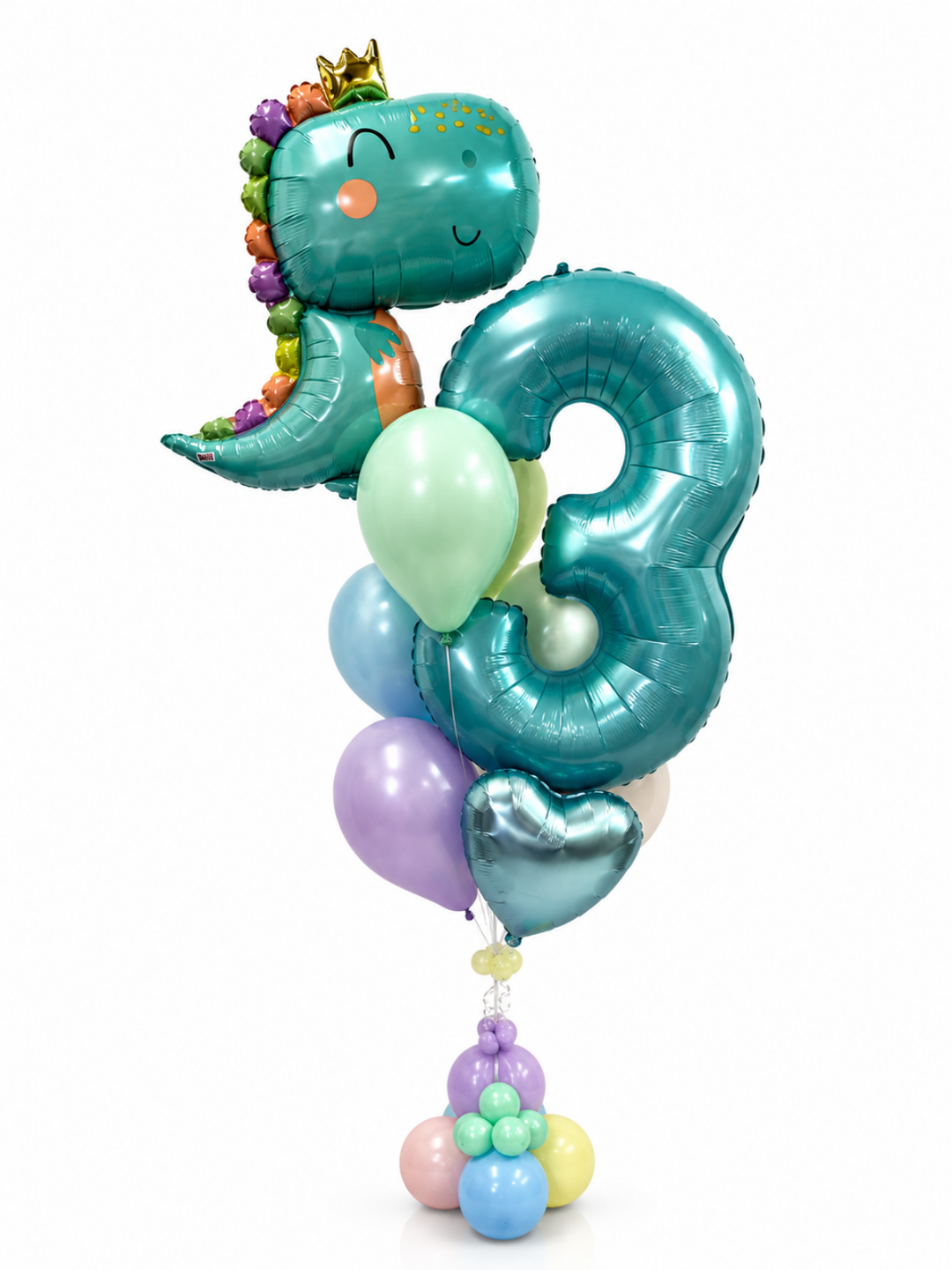 Baby saurus Dino Balloon Bouquet with number