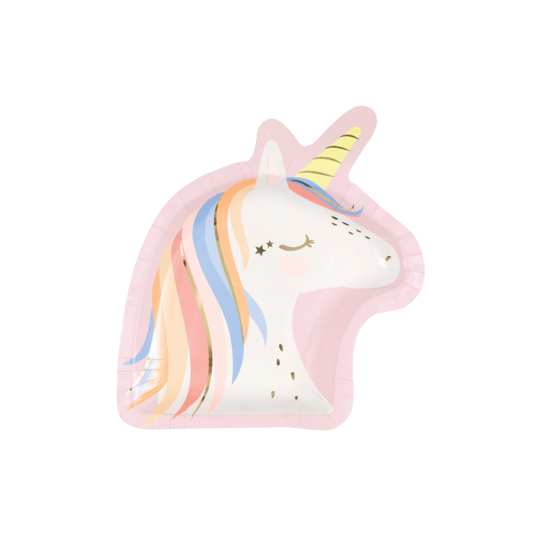 Unicorn Shaped Plates 8ct