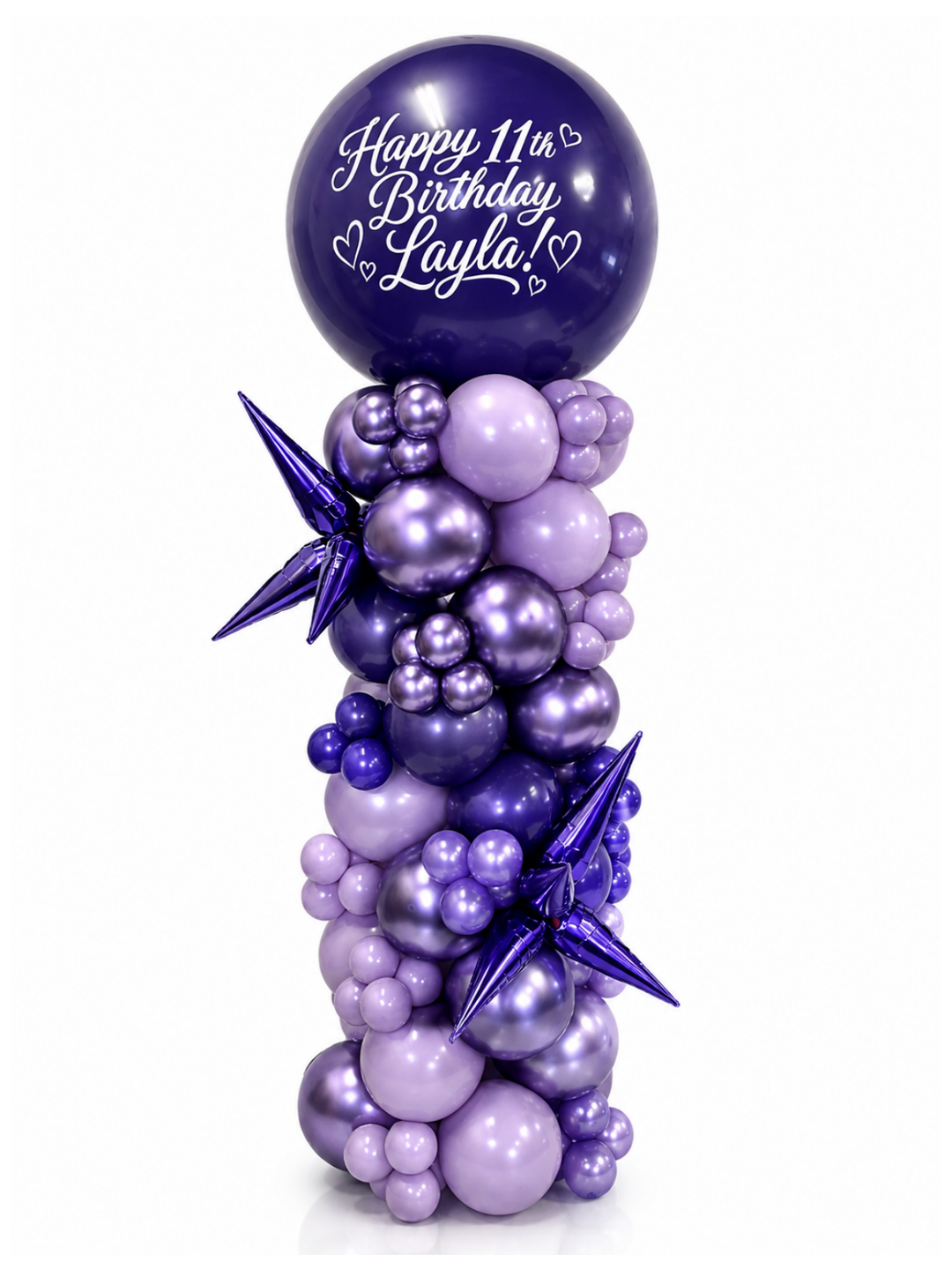 Birthday Balloon Column Custom 6.5ft tall