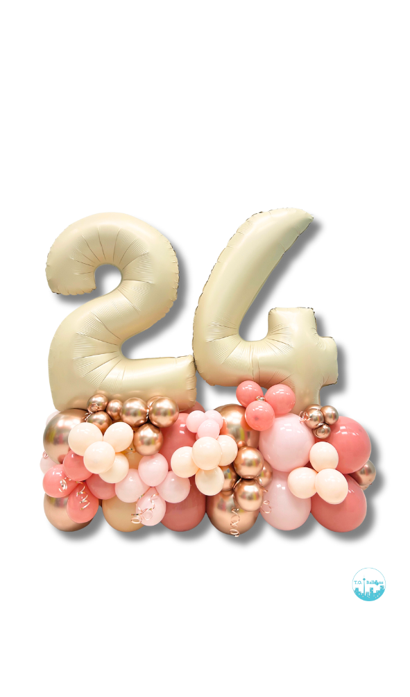 Two Numbers on Air-filled balloon stand