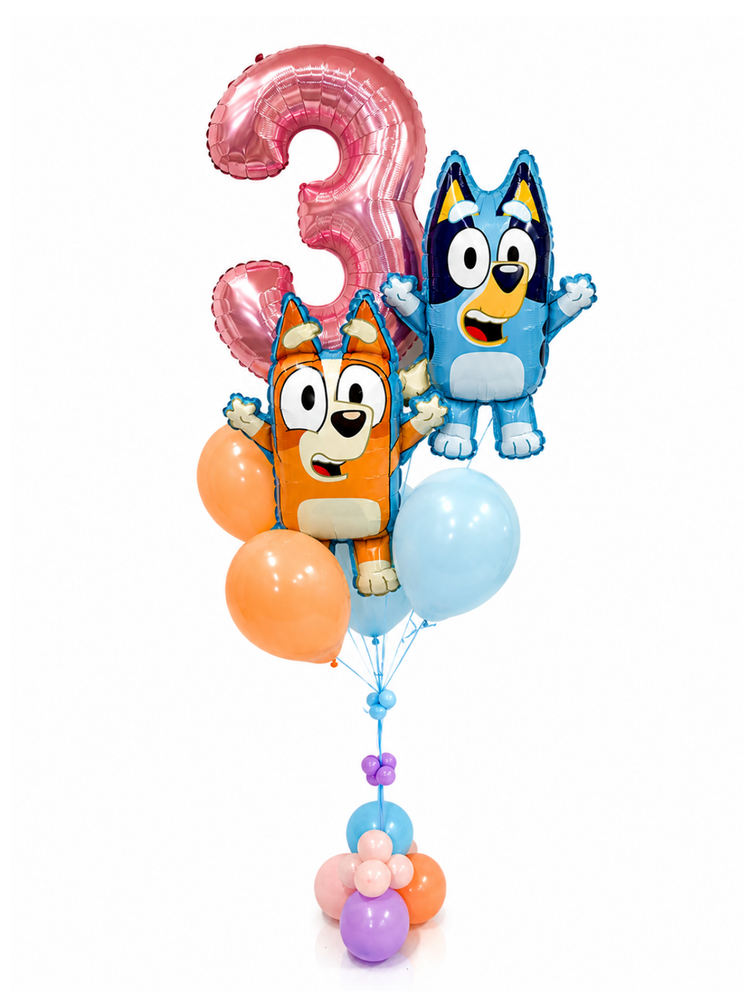 Bluey Foils and Balloon Bouquet with nuumber