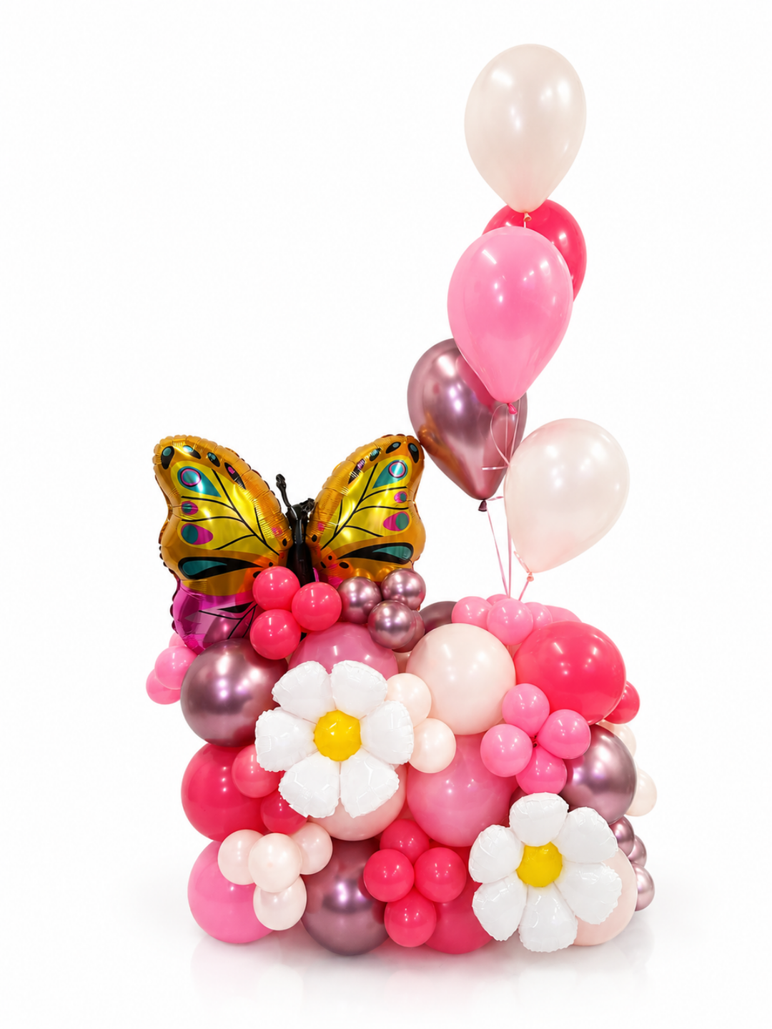 Butterfly Balloon Cluster Stand with helium balloon accents
