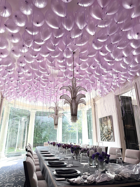 11" Loose helium ceiling balloons with bows (qty 1)