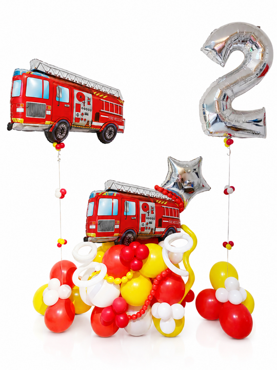 Fire truck balloon birthday package