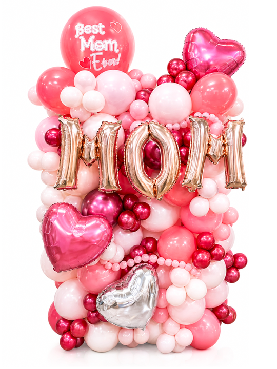 5 ft tall Mother's Day Custom Balloon Cluster Stand