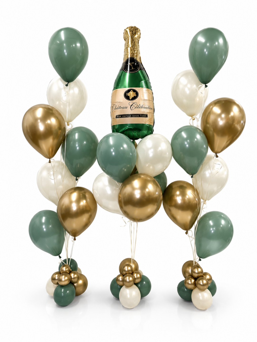 Champagne cascading balloon package