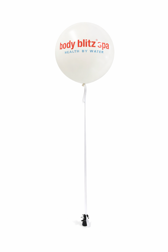 Custom 36" balloon with logo/message and 1 inch Satin ribbon