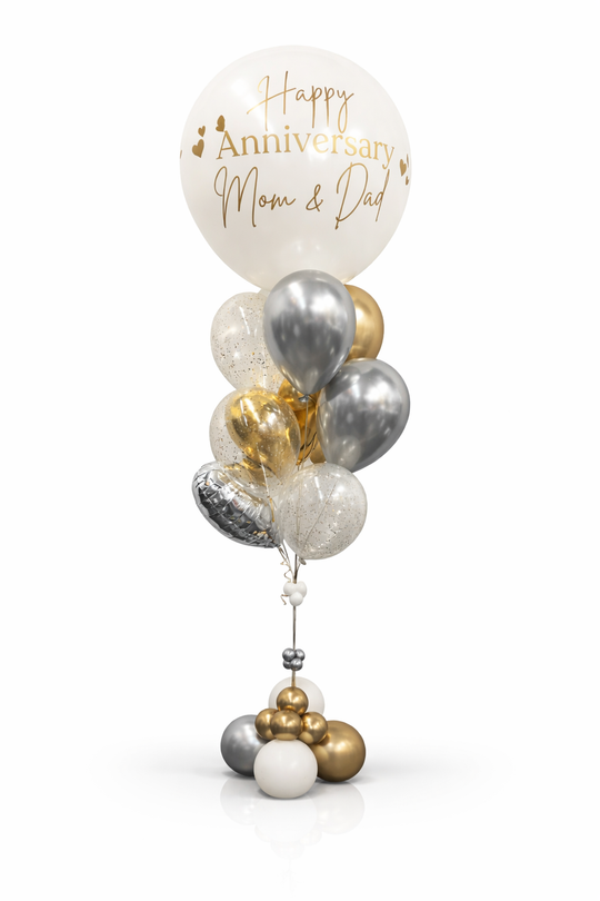 Custom Message Anniversary balloon bouquet