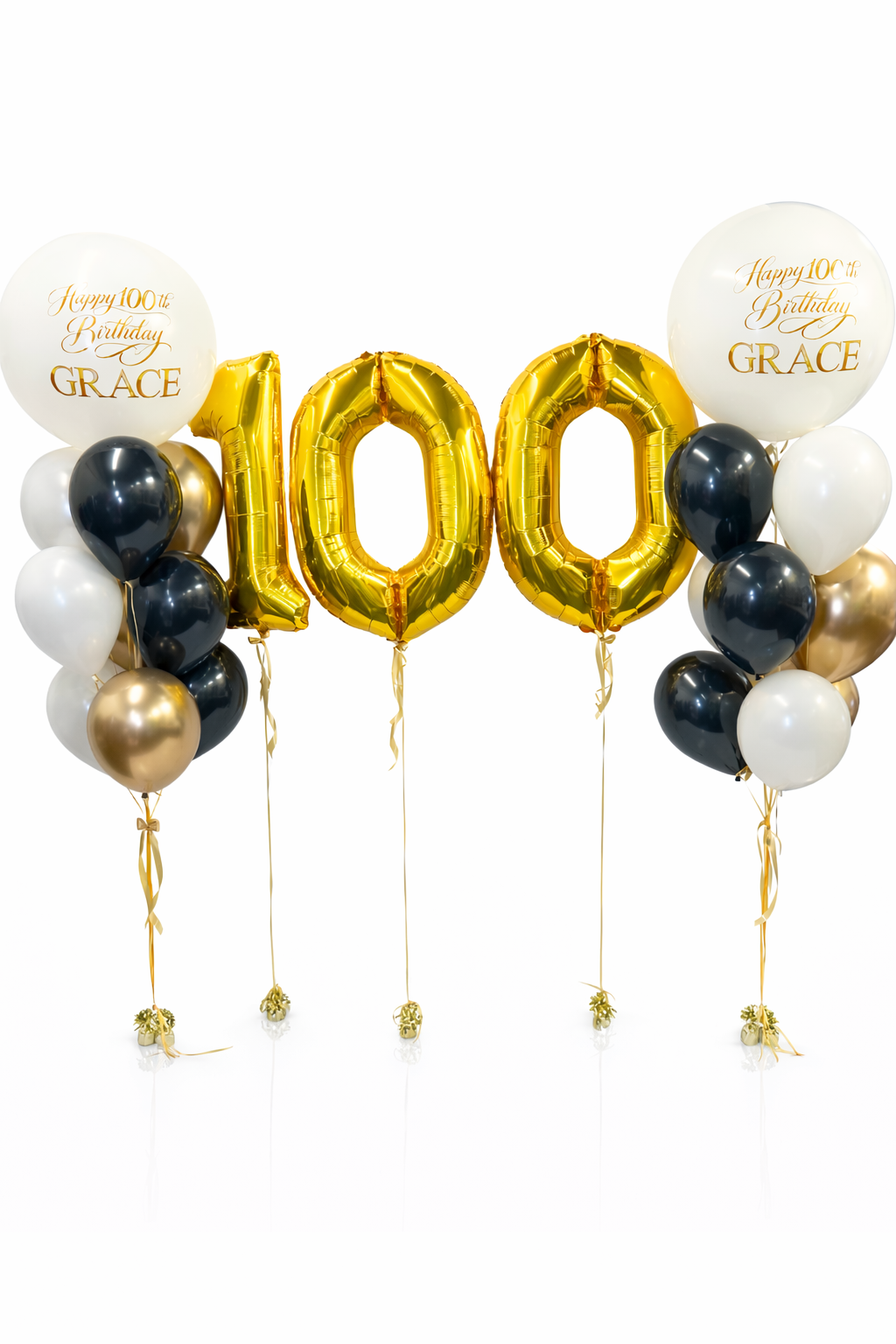 100 years Custom Message Anniversary balloon bouquet