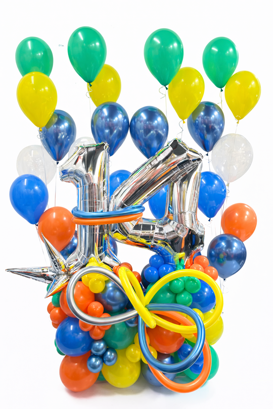34" Number on Air-filled balloon stand SUPER PACKAGE