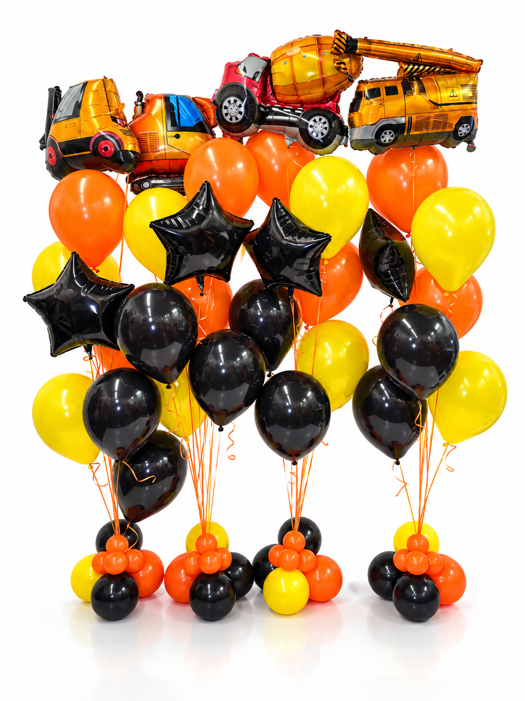 Construction theme Cascading Bouquets