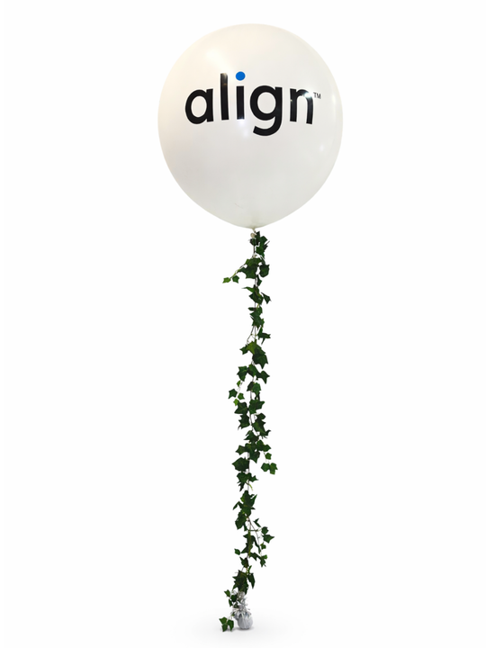Custom Full Colour Logo 36" Balloon with greenery tail