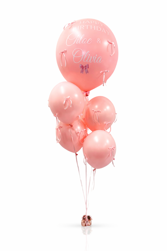 Custom Message Bow Balloon Bouquet