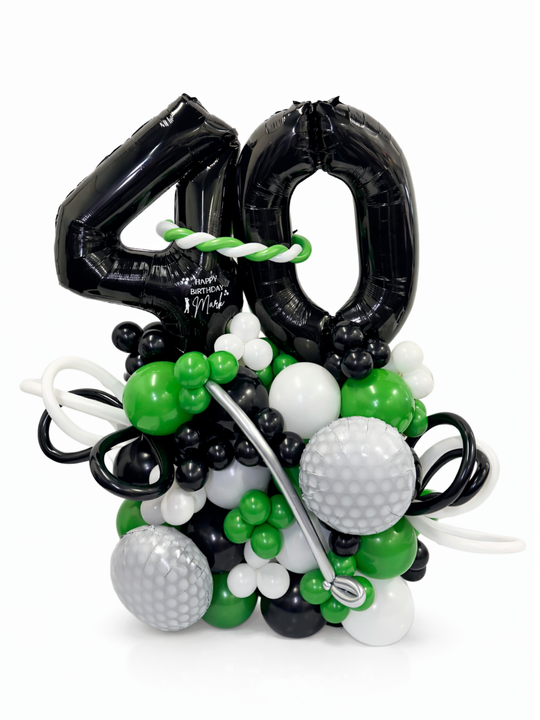 Custom Message Golf theme birthday stand