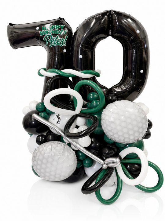 Custom Message Golf theme birthday stand