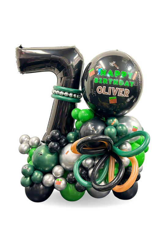 Custom Minecraft Balloon Birthday Cluster Stand