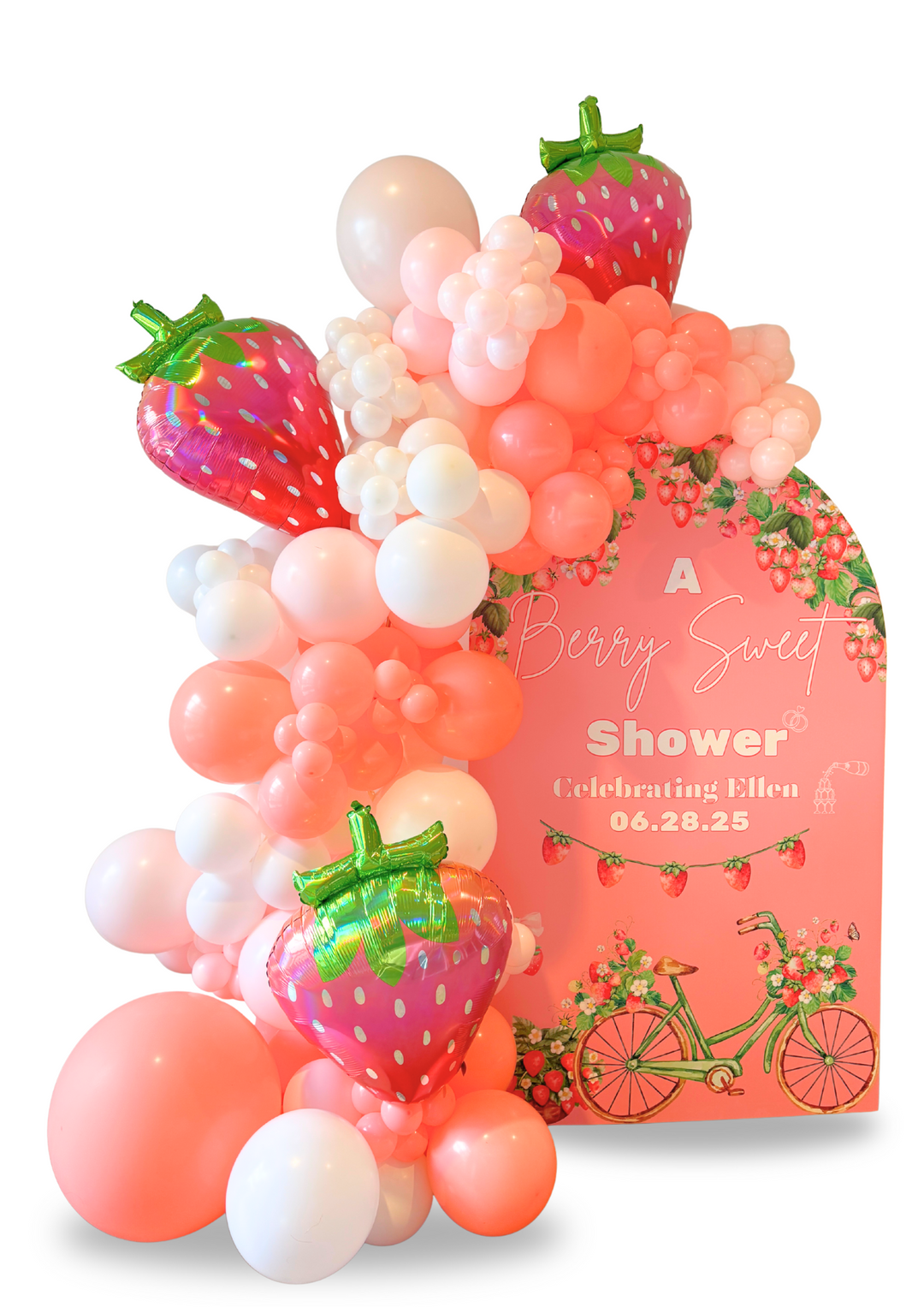 Custom Wall Berry theme with 10 ft balloon garland
