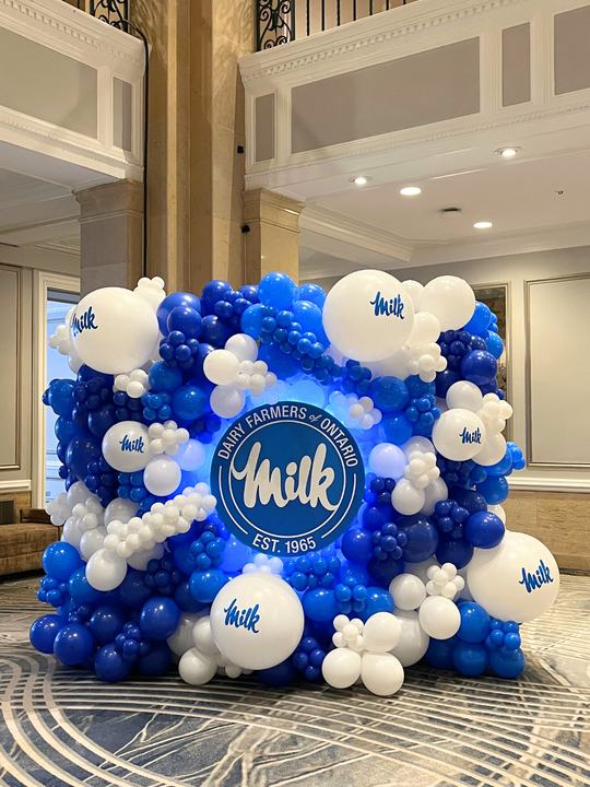 Custom balloon wall with led custom sign inset