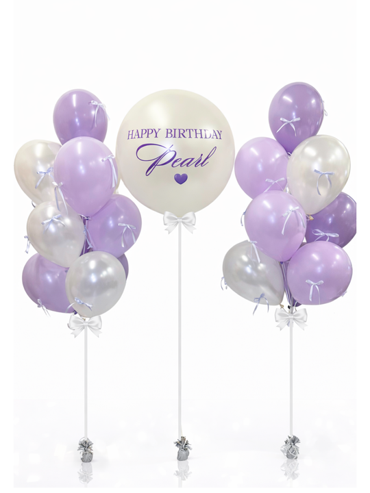 Custom bow balloon bouquets and custom message bouquet with bows