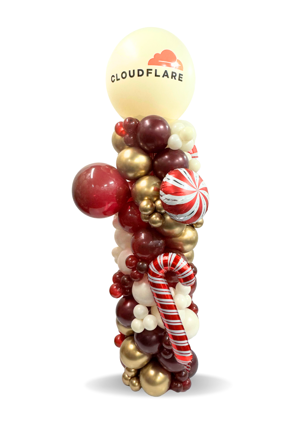 Custom branded Candy Cane Holiday Balloon Column (qty 1)