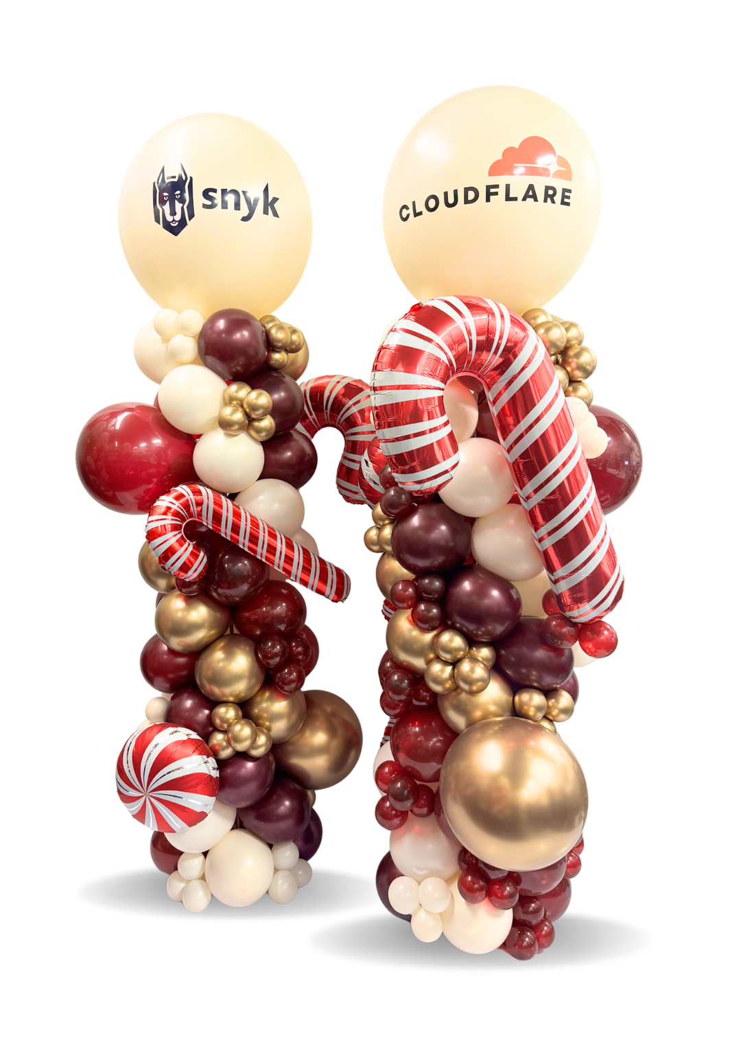 Custom branded Candy Cane Holiday Balloon Column (qty 1)
