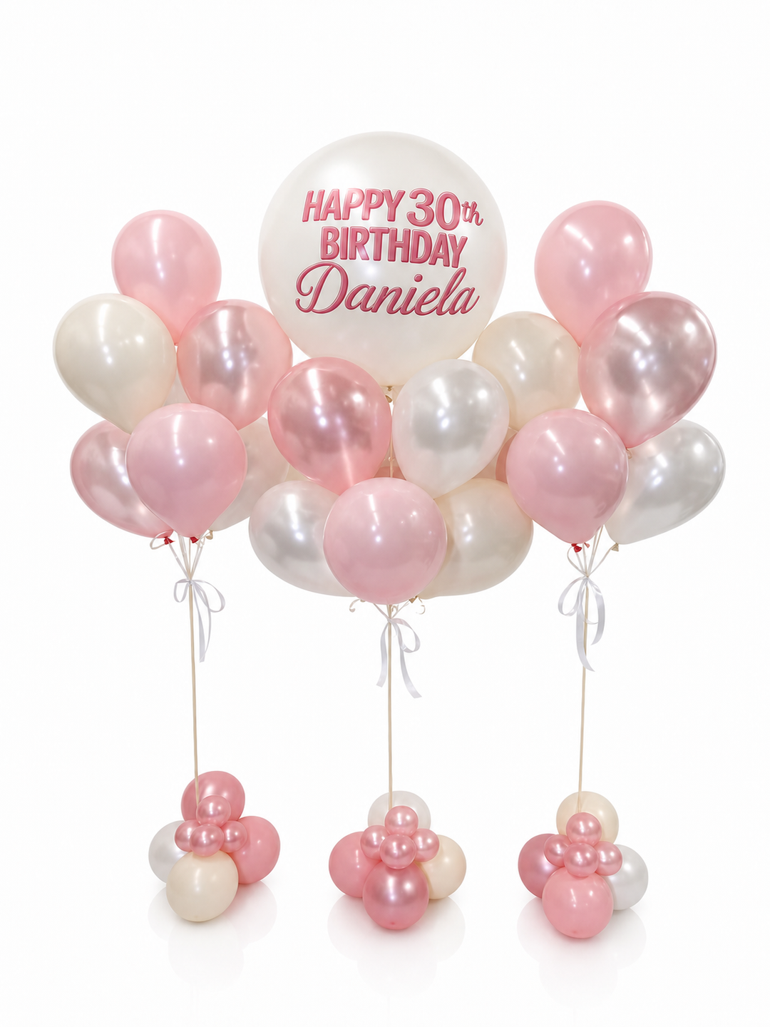 Custom message 3ft with x2 7 balloon bouquets