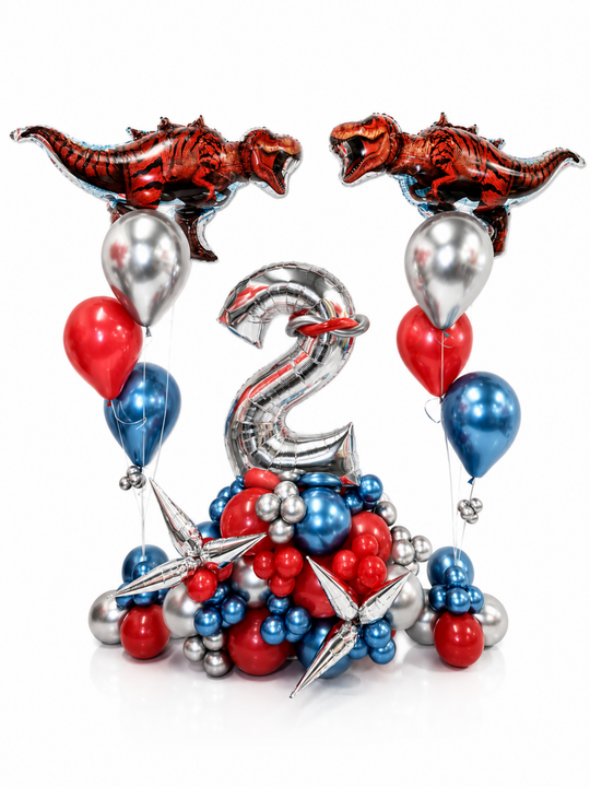 Dinosaur super stand birthday balloon package with t rex