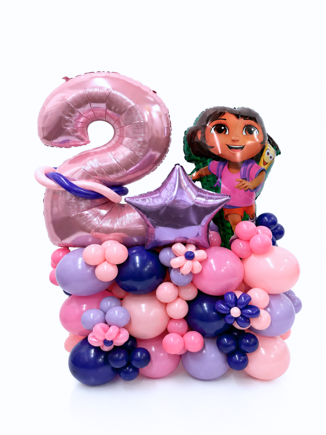 Dora Custom Balloons birthday cluster stand