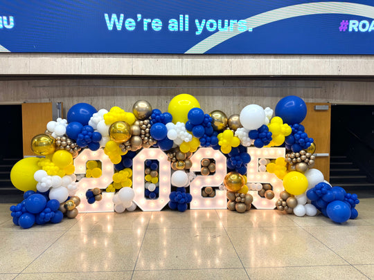 Marquee Installation with 22ft balloon garland