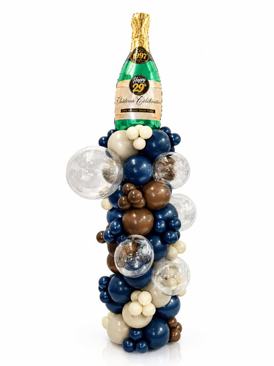 Engagement Champagne balloon column with optional custom message (6ft tall)