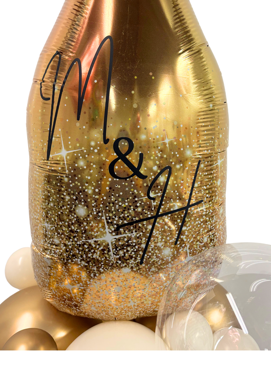 Engagement Champagne balloon column with optional custom message (6ft tall)