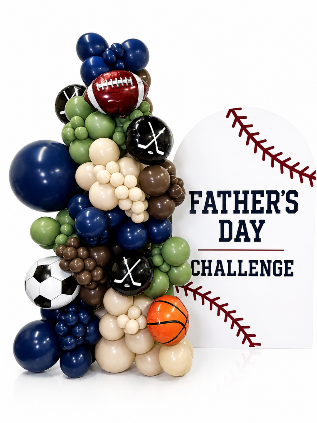 Fathers Day Custom wall and Sports Theme Free standing Cluster/ Garland Hockey, Basketball, Soccer, Football 8ft (Copy)