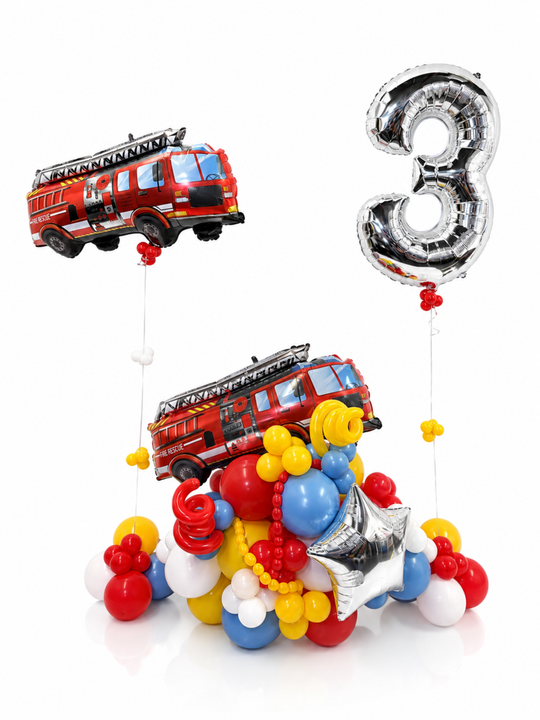Fire truck balloon birthday package