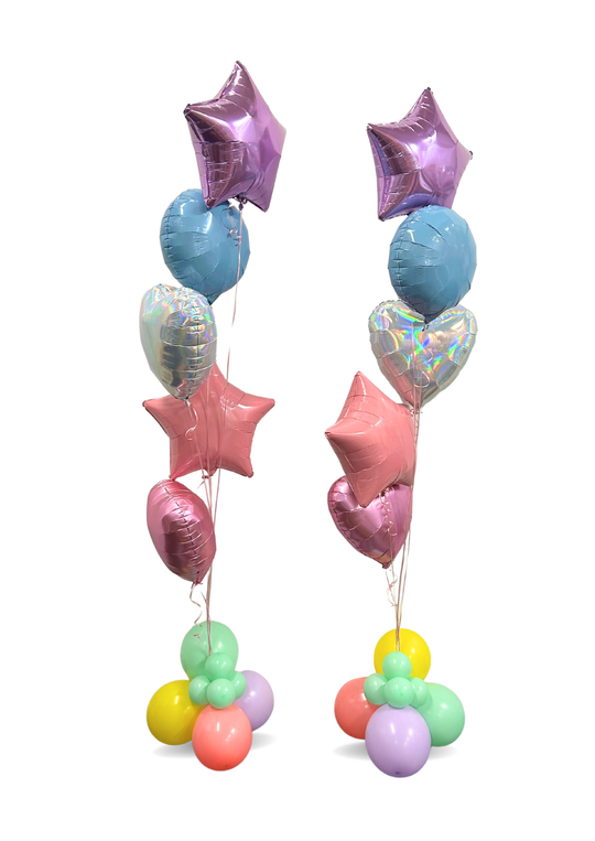 Foil Balloon Bouquet with bubble weight (QTY 1)