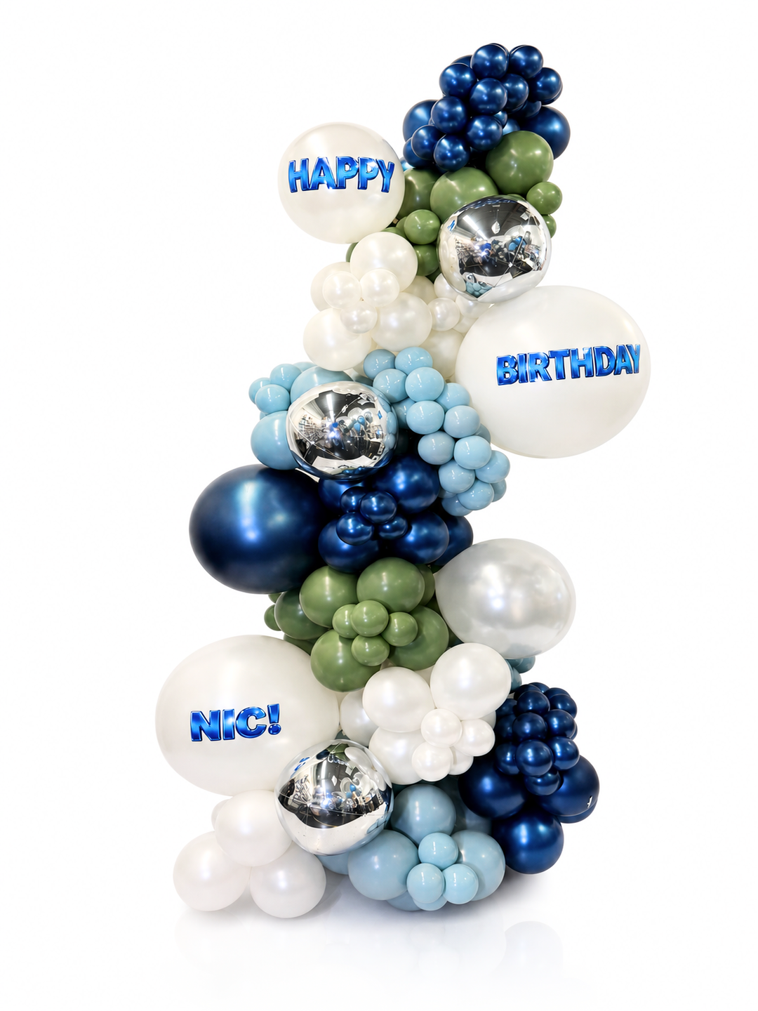 Free standing balloon Garland with four custom messages