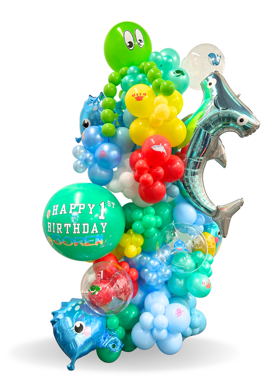 Freestanding Under the sea theme garland with custom message