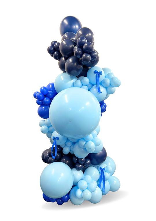 Freestanding baby shower with bows cluster 8ft